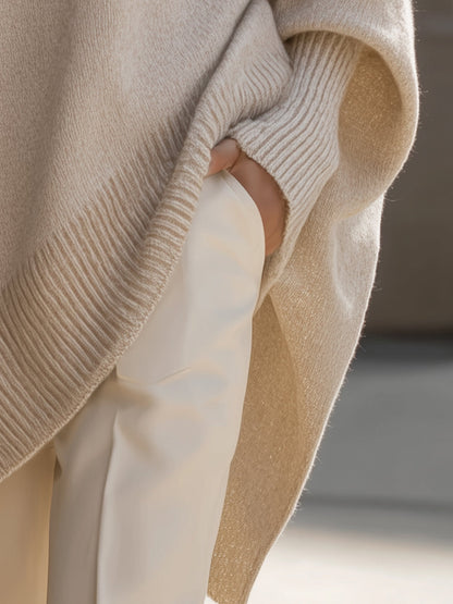 Rosalind | Women's Oversized Draped Asymmetric Knitted Jumper