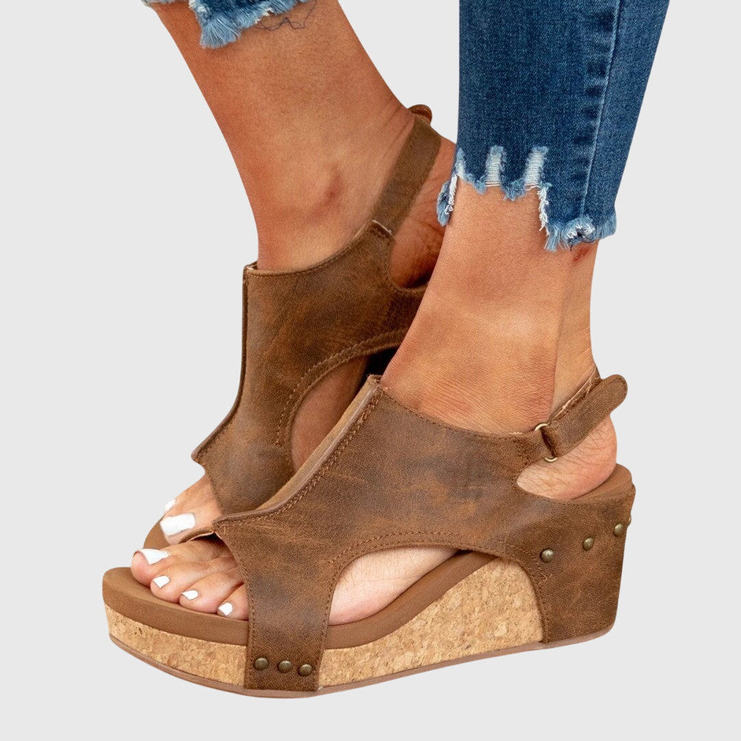 Adela | Wedge Sandals Orthopedic Platform Peep Toe Slip On
