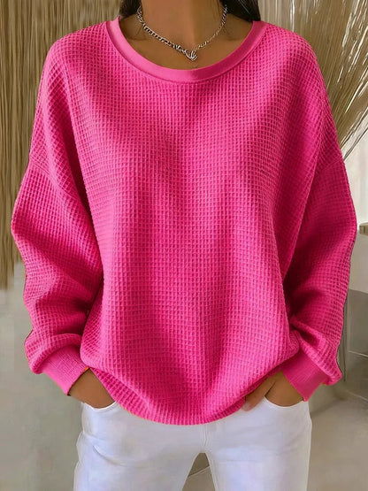Marlowen | Women's Waffle Knit Oversized Long Sleeve Jumper