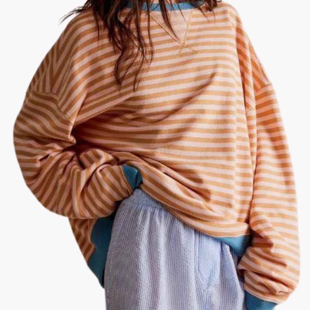Maren | Women's Striped Relaxed Fit Long Sleeve Jumper
