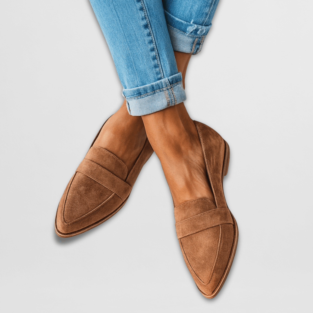 Helen | Loafers Pointed Toe Suede Slip On Orthopedic Flat