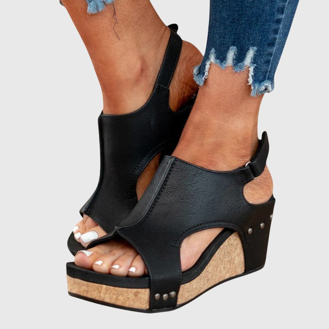 Adela | Wedge Sandals Orthopedic Platform Peep Toe Slip On