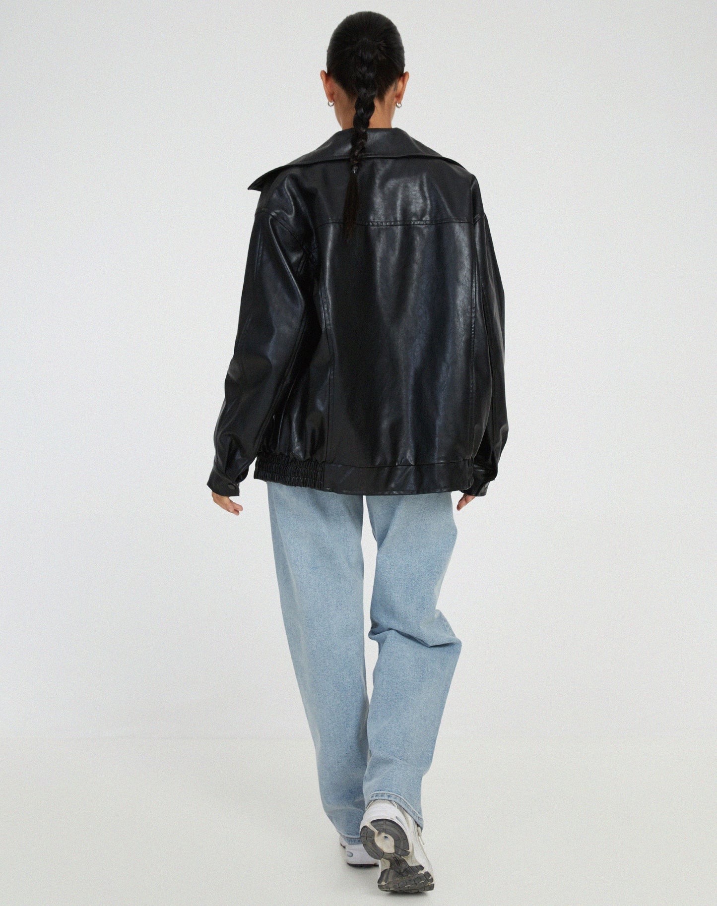 Rosalind | Women's Oversized Faux Leather Bomber Jacket