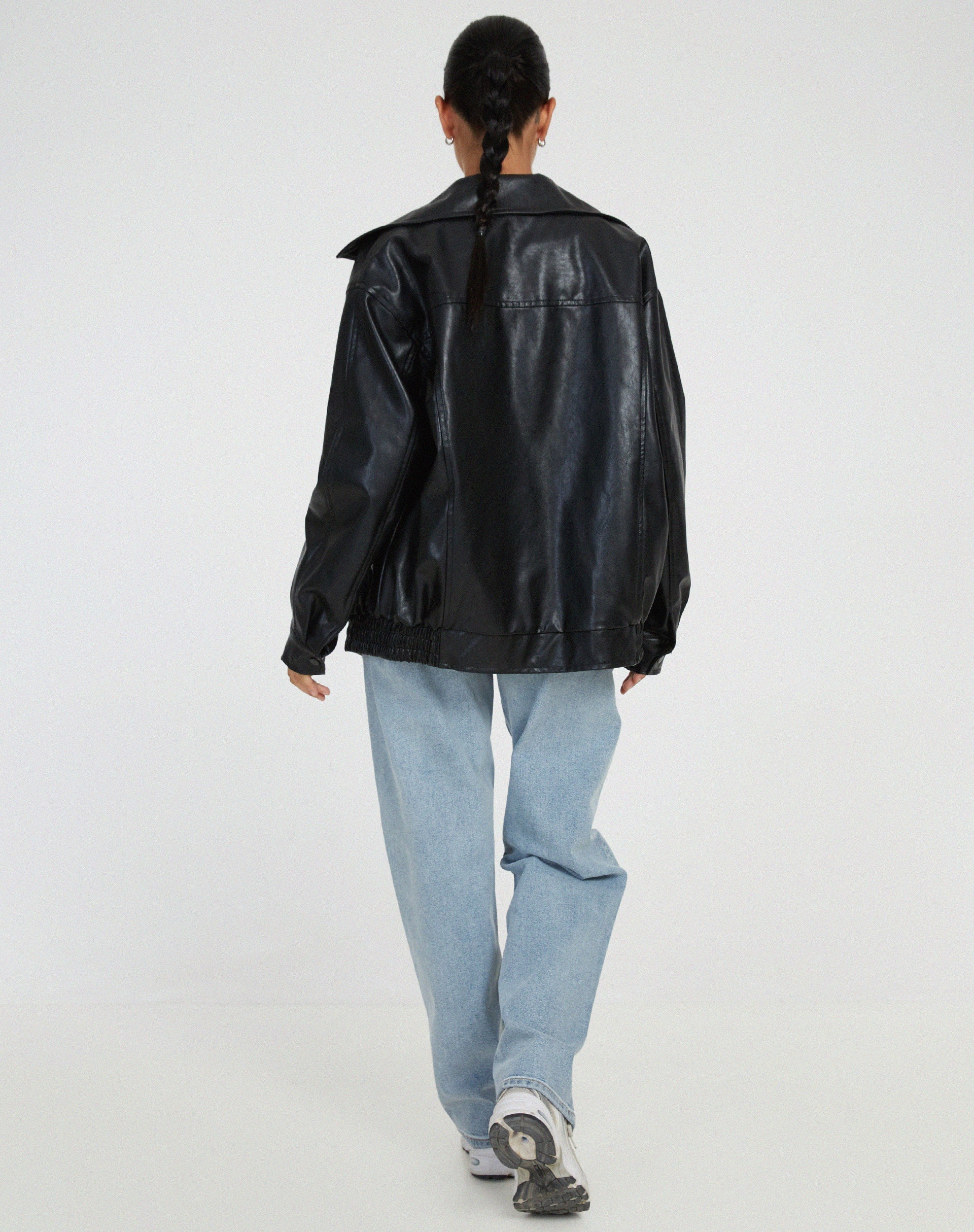 Rosalind | Women's Oversized Faux Leather Bomber Jacket