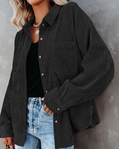 Corinne | Women's Corduroy Oversized Button Up Shirt