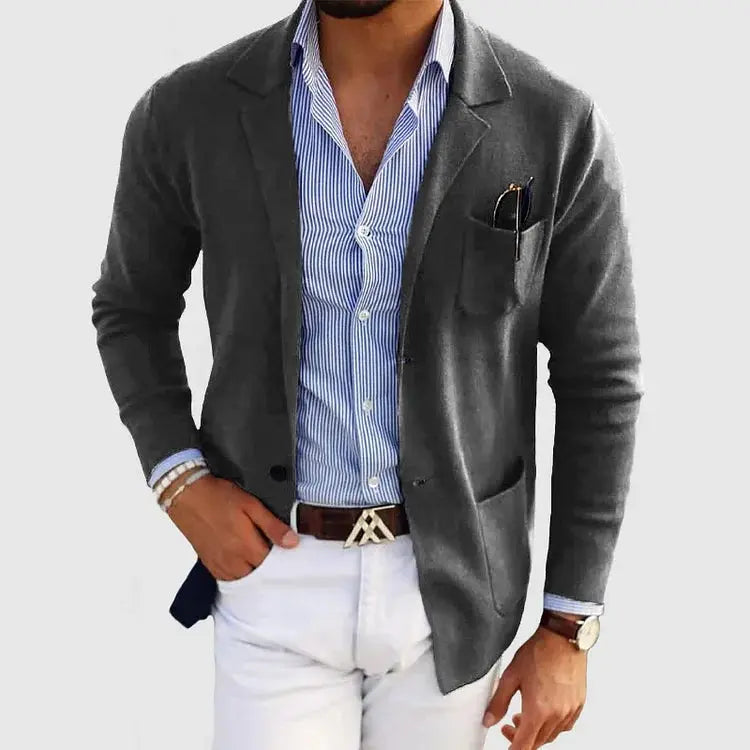 Sterling | Men's Knit Notched Lapel Smart Casual Blazer