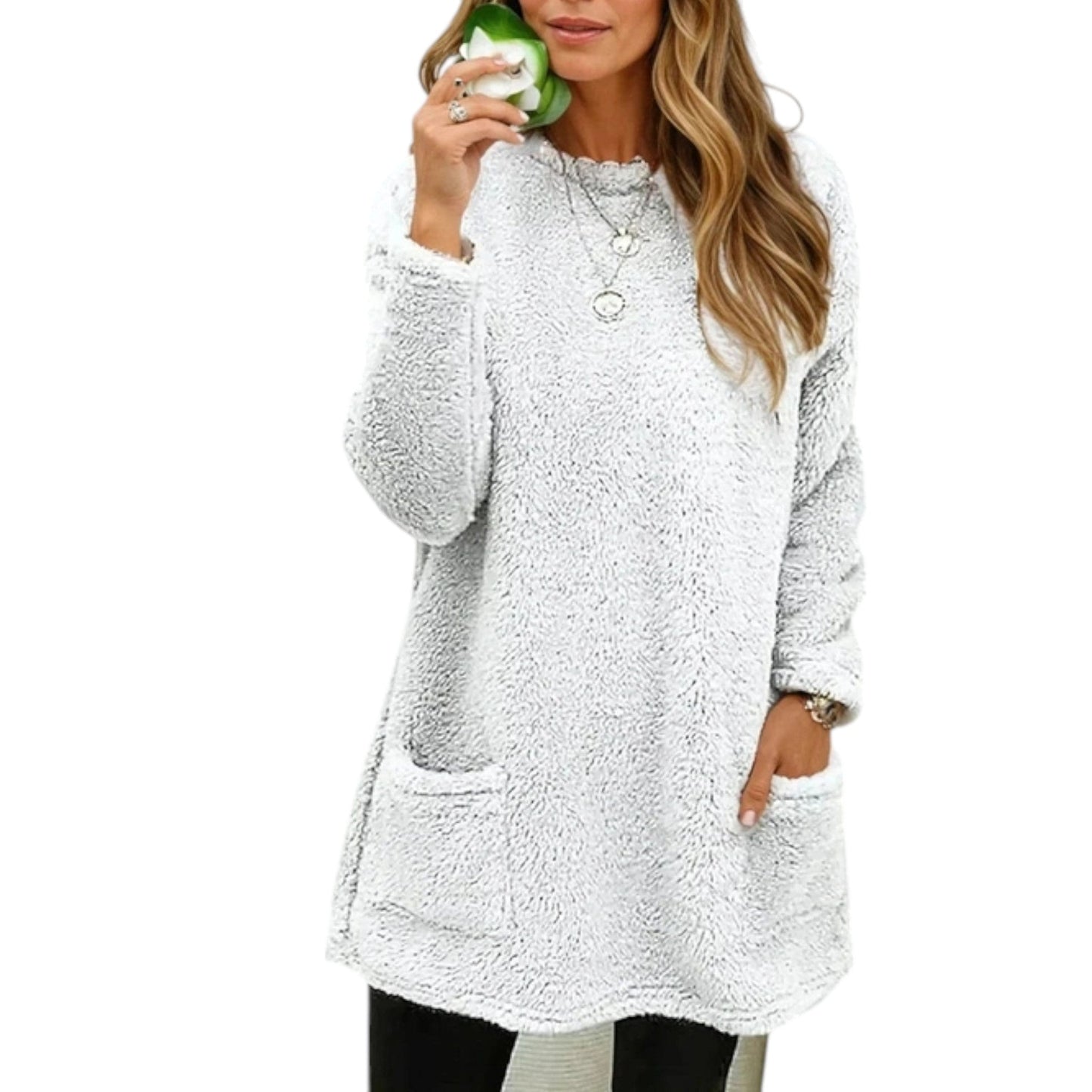 Sabine | Women's Fleece Longline Pocket Winter Jumper
