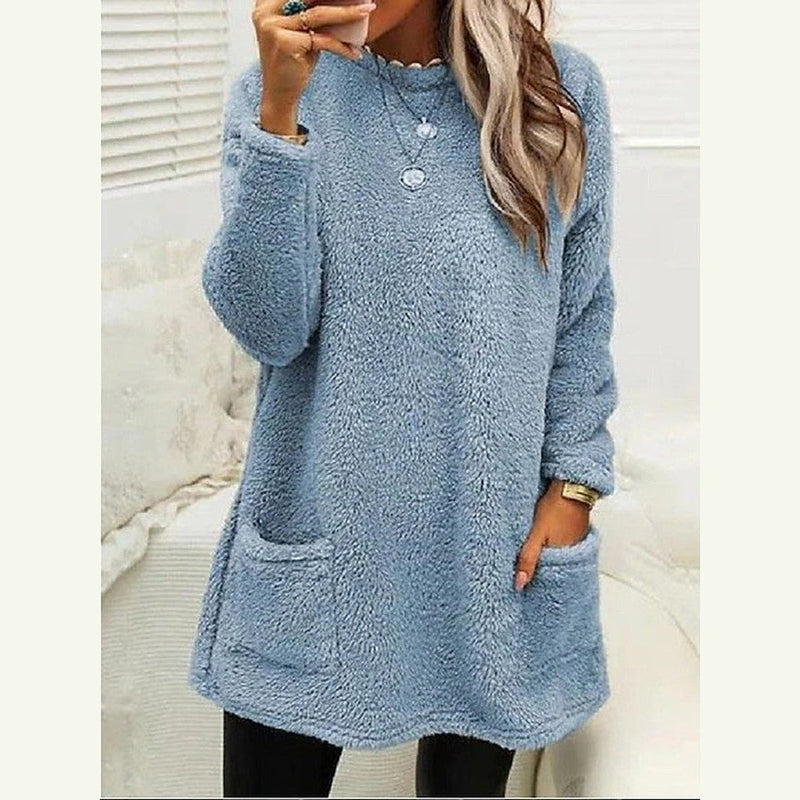 Sabine | Women's Fleece Longline Pocket Winter Jumper