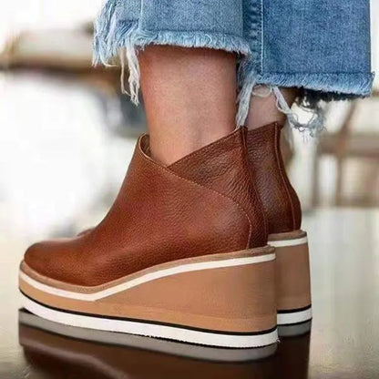 Halden | Women's Waterproof Side-Zip Platform Wedge Ankle Boot
