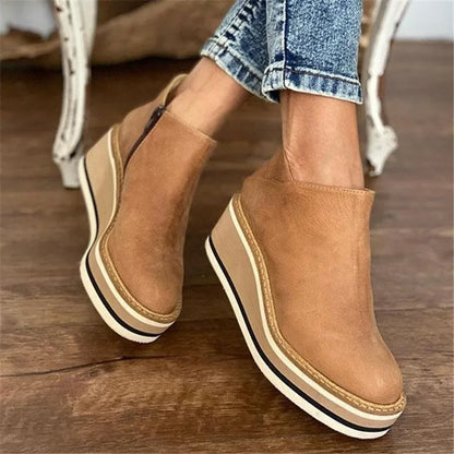 Halden | Women's Waterproof Side-Zip Platform Wedge Ankle Boot