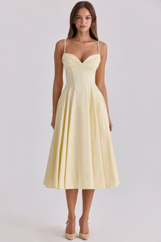 Seraphina | Women's Sweetheart Gathered-Bust Flared Midi Dress