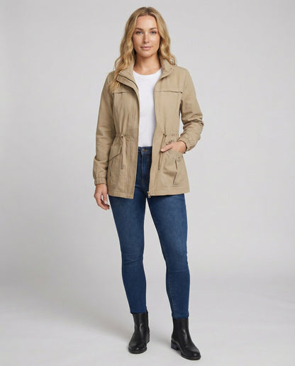 Marguerite | Women's Casual Utility Drawstring Waist Lightweight Jacket
