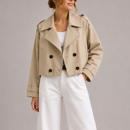 Odette | Women's Cropped Trench Short Coat Jacket