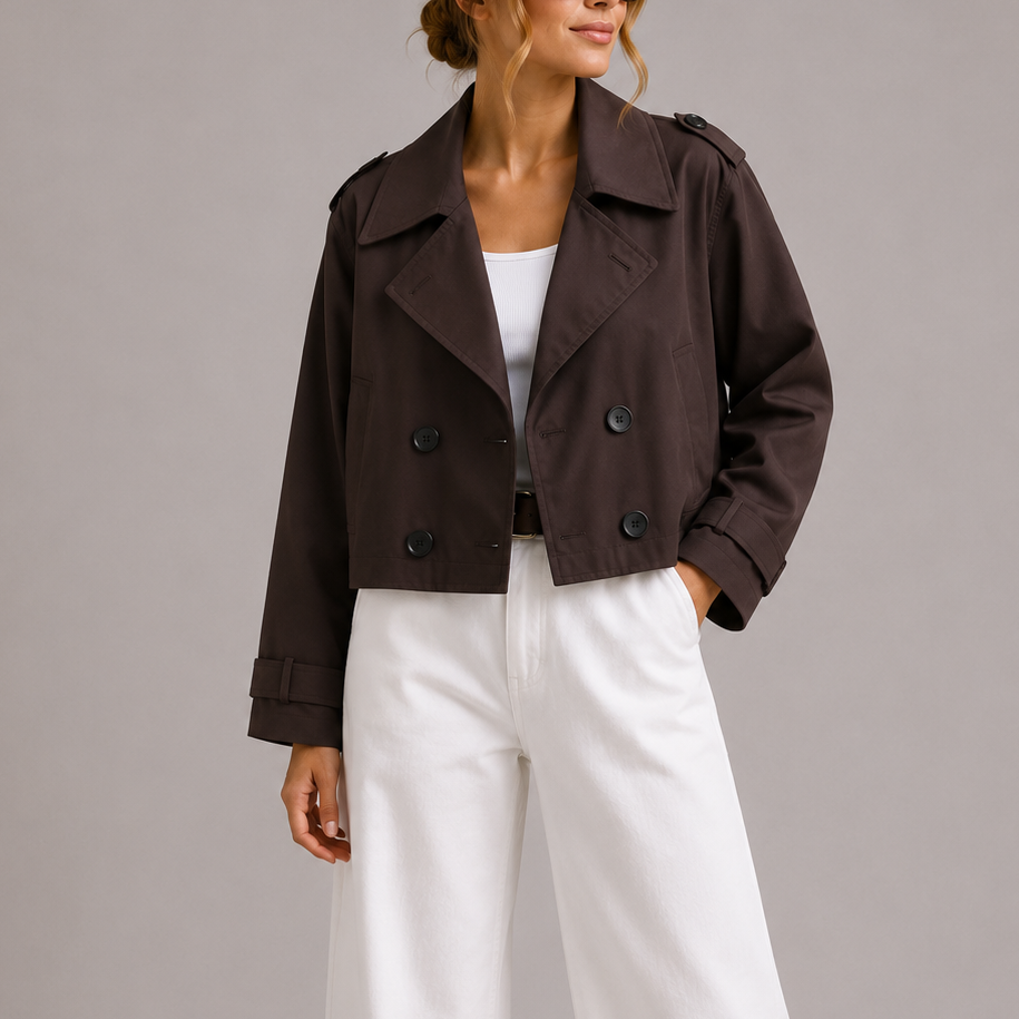 Odette | Women's Cropped Trench Short Coat Jacket