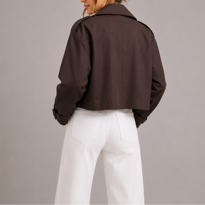 Odette | Women's Cropped Trench Short Coat Jacket