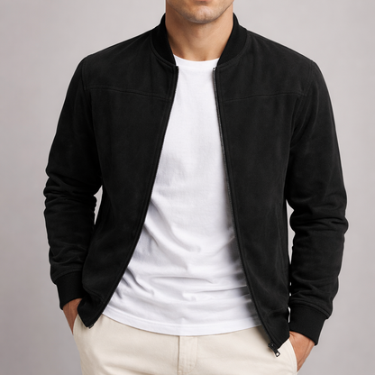 Foxton | Men's Suede-Textured Bomber Zip-Up Jacket