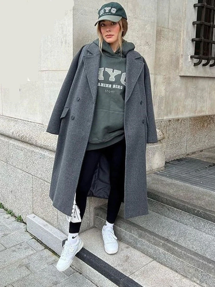 Elara | Women's Wool Blend Longline Trench Coat