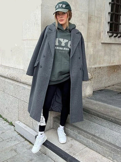 Elara | Women's Wool Blend Longline Trench Coat
