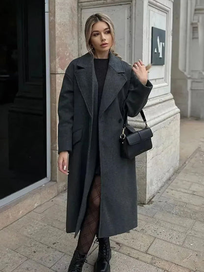 Elara | Women's Wool Blend Longline Trench Coat