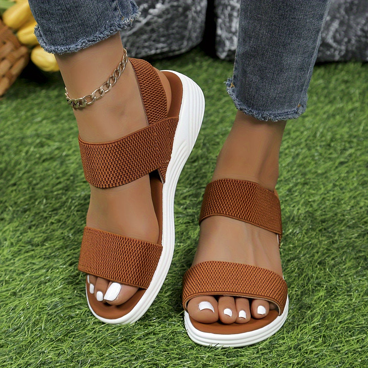 Emilia | Walking Sandals Orthopedic Elastic Strap Platform Knit