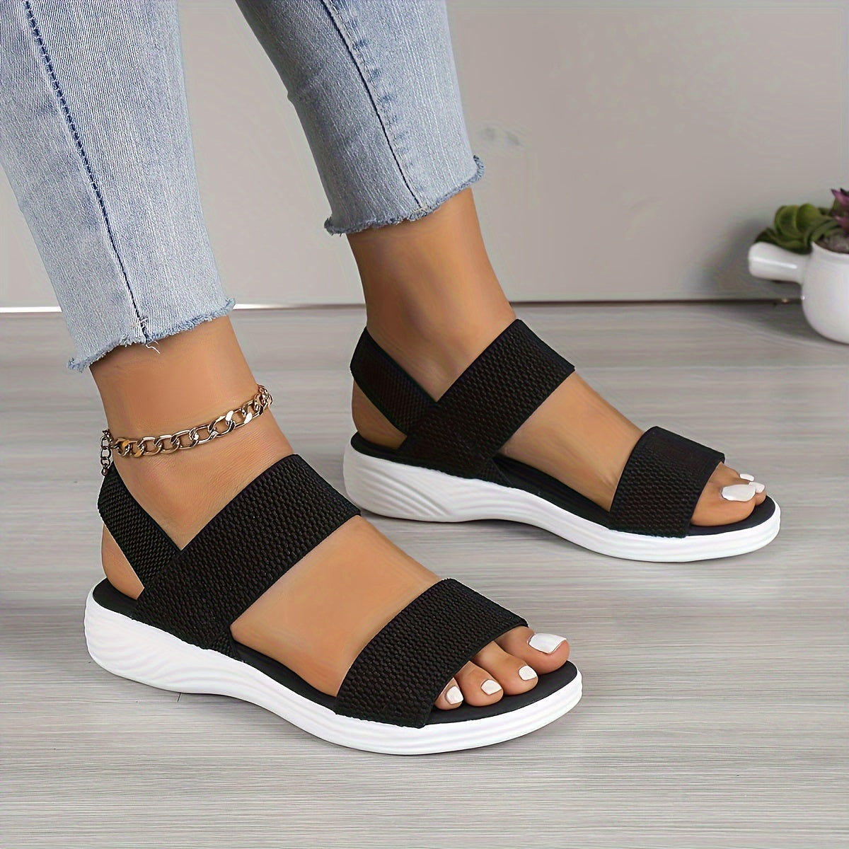 Emilia | Walking Sandals Orthopedic Elastic Strap Platform Knit