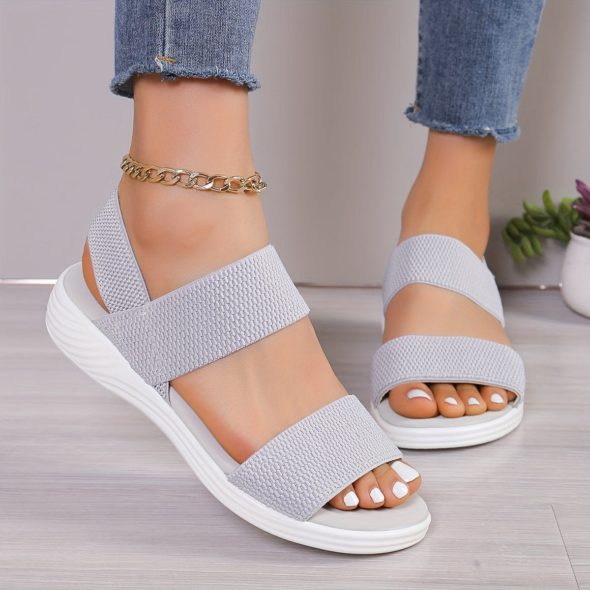 Emilia | Walking Sandals Orthopedic Elastic Strap Platform Knit