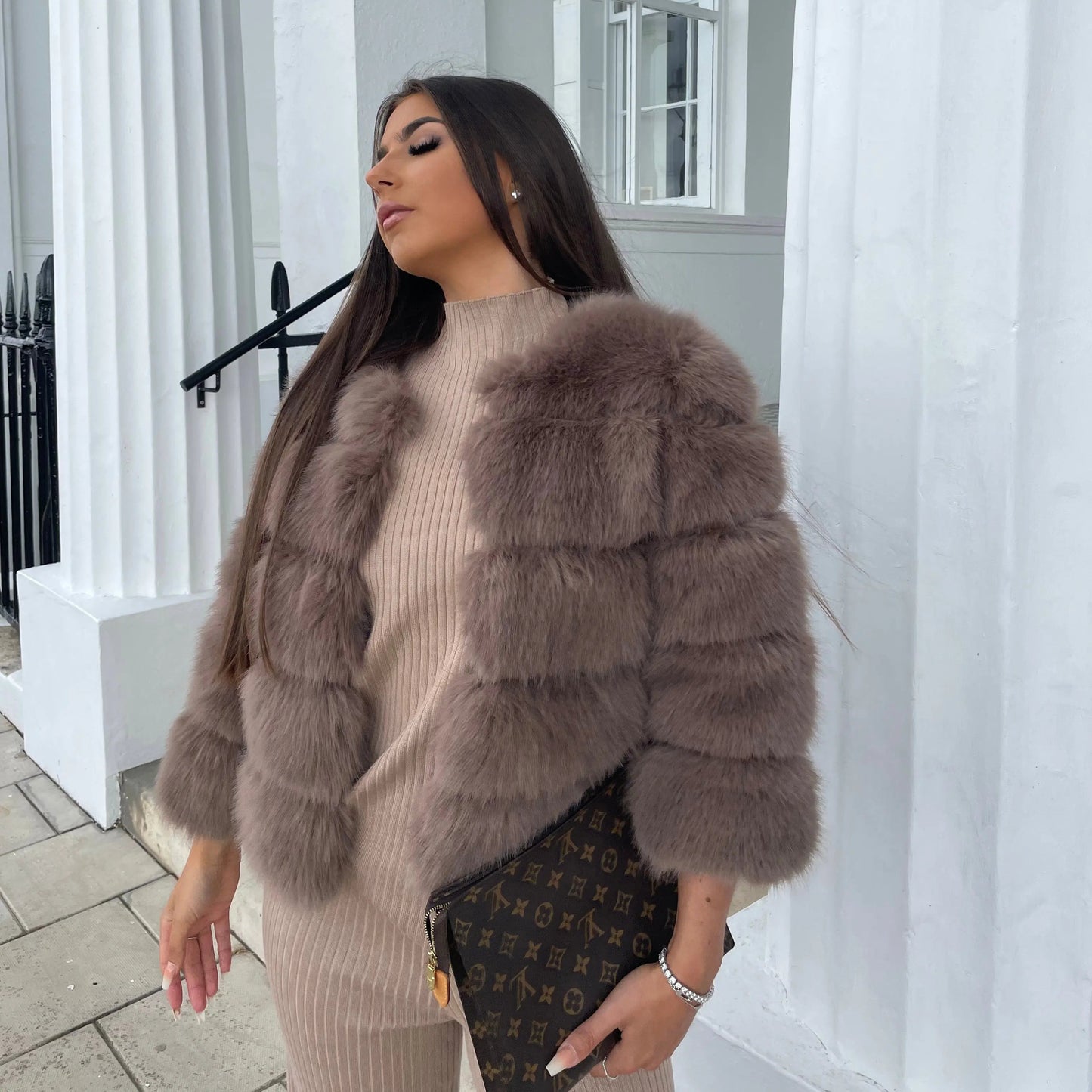 Beatrice | Women's Faux Fur Cropped Winter Coat