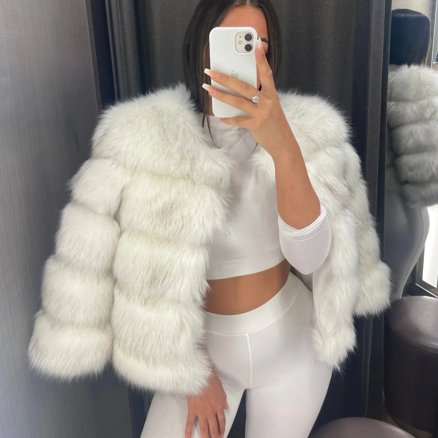 Beatrice | Women's Faux Fur Cropped Winter Coat