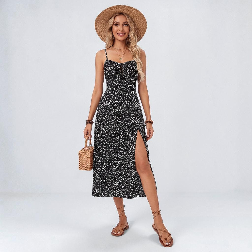 Wren | Women's Ditsy Floral Spaghetti Strap Side Slit Maxi Dress