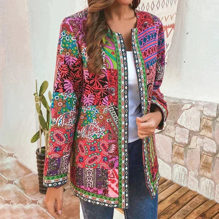 Marlowifer | Women's Boho Patchwork Print Lightweight Jacket