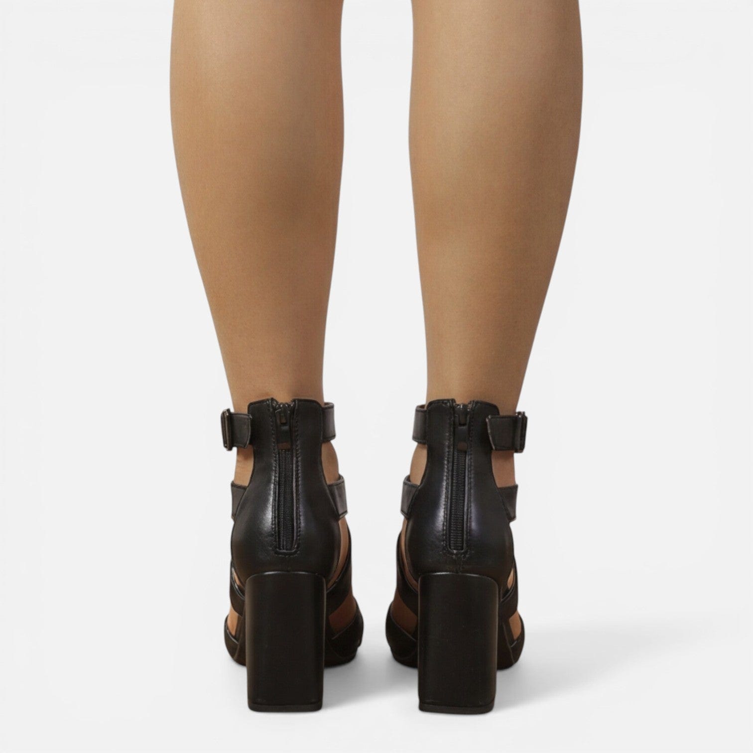 Valentina | Block Heeled Sandals Criss Cross Ankle Strap Square Toe