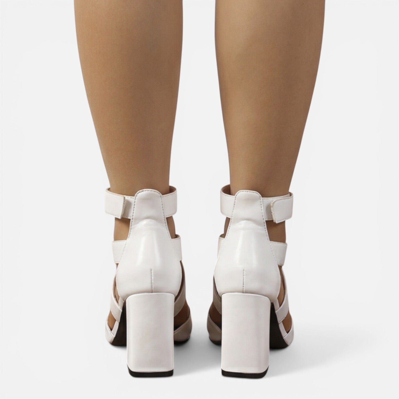 Valentina | Block Heeled Sandals Criss Cross Ankle Strap Square Toe