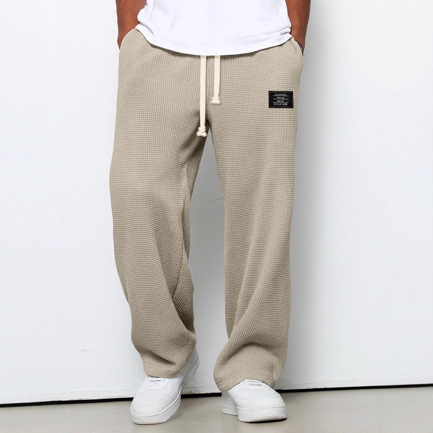 Wesley | Men's Relaxed Fit Drawstring Wide Leg Casual Pant