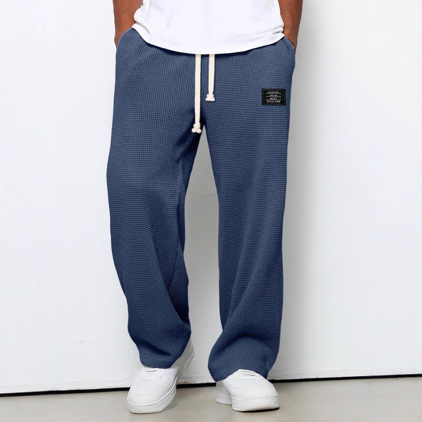 Wesley | Men's Relaxed Fit Drawstring Wide Leg Casual Pant