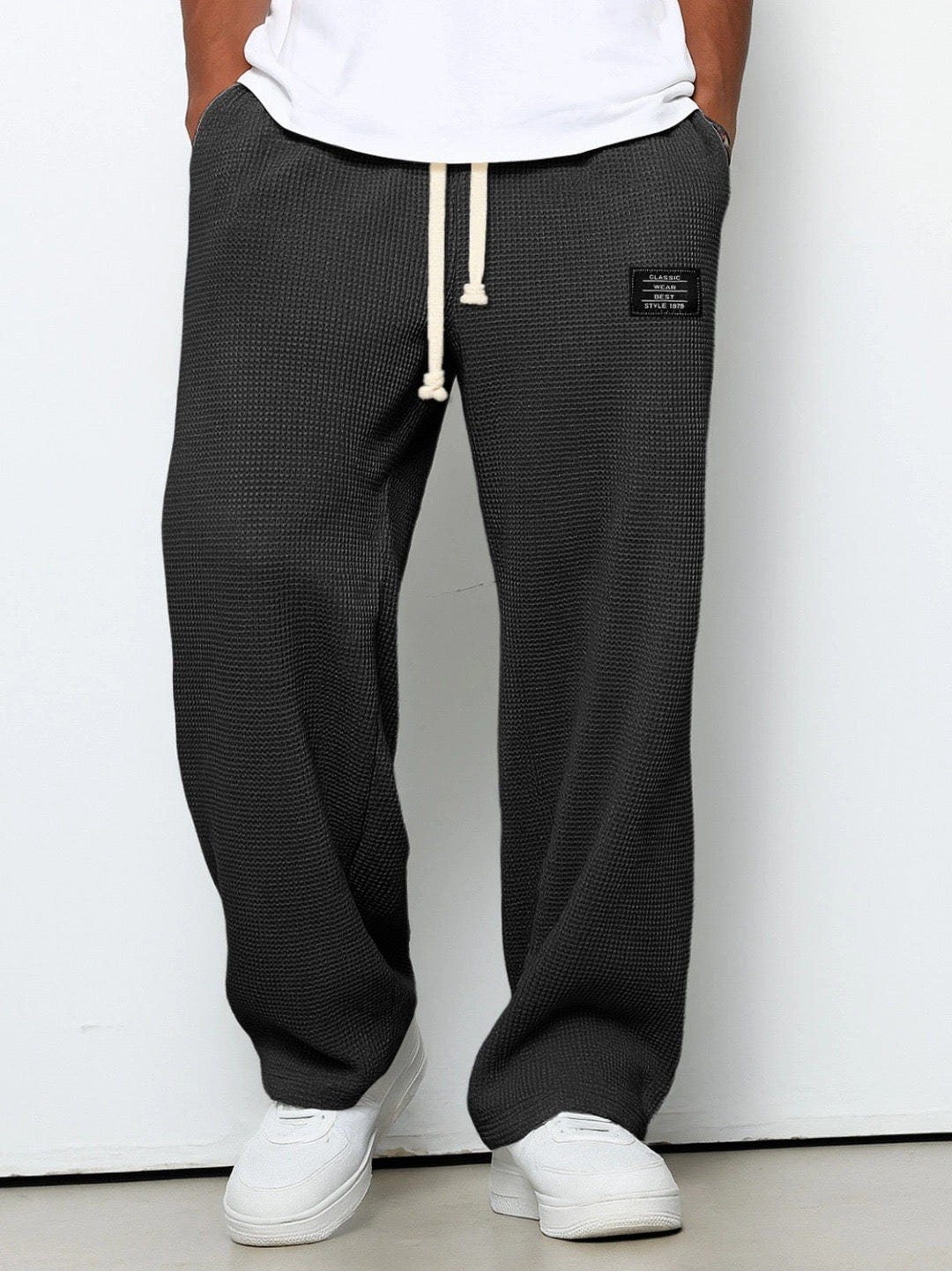 Wesley | Men's Relaxed Fit Drawstring Wide Leg Casual Pant