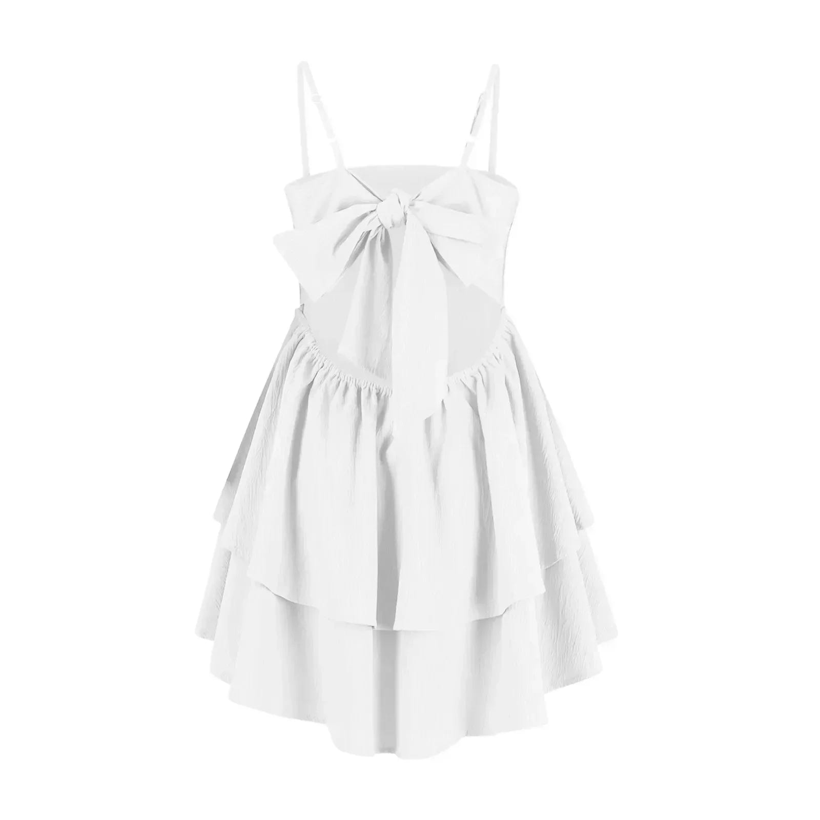 Juliette | Women's Tiered Spaghetti Strap Flared Cocktail Mini Dress