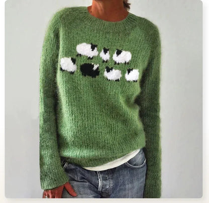 Brindle | Women's Retro Knitted Crew Neck Winter Jumper