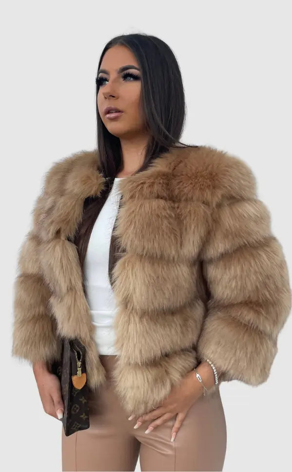 Beatrice | Women's Faux Fur Cropped Winter Coat