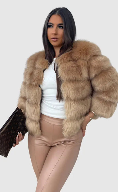 Beatrice | Women's Faux Fur Cropped Winter Coat