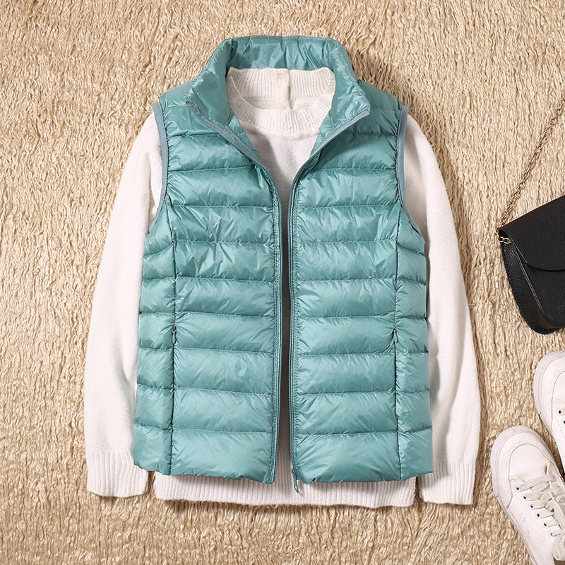 Marlowyx | Women's Lightweight Padded Stand Collar Zip Front Gilet