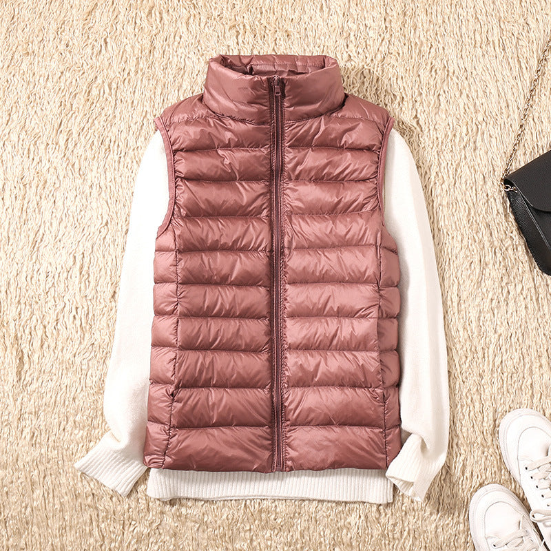Marlowyx | Women's Lightweight Padded Stand Collar Zip Front Gilet