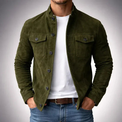 Cassian | Men's Suede Button-Up Field Jacket
