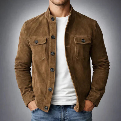 Cassian | Men's Suede Button-Up Field Jacket