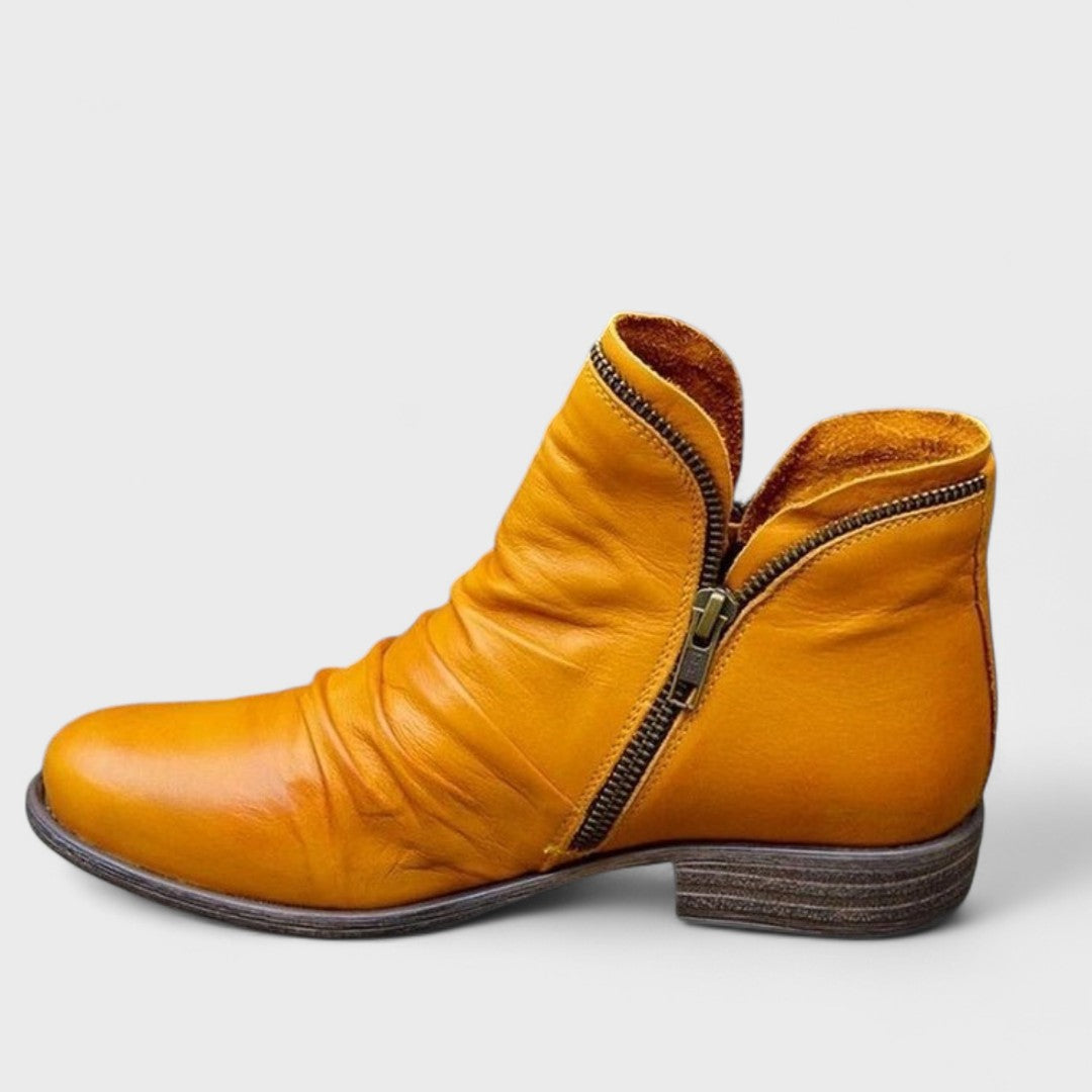 Loreleth | Women's Slouched Leather Zip Ankle Boot