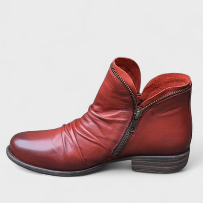 Loreleth | Women's Slouched Leather Zip Ankle Boot