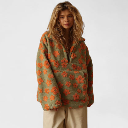 Marlowe | Women's Fleece Floral Half-Zip Pullover