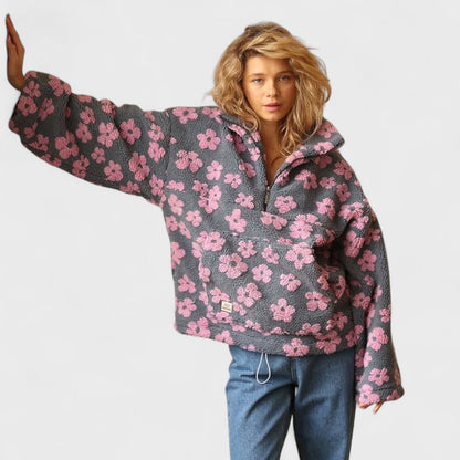 Marlowe | Women's Fleece Floral Half-Zip Pullover