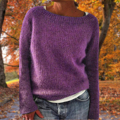 Rosalind | Women's Knitted Boat Neck Long Sleeve Jumper