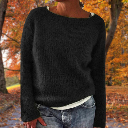 Rosalind | Women's Knitted Boat Neck Long Sleeve Jumper