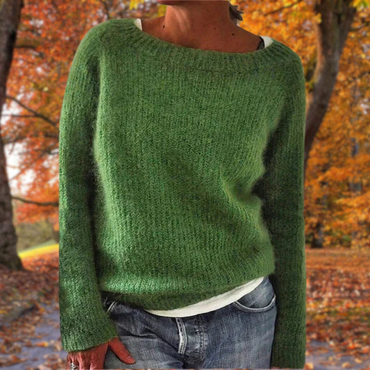 Rosalind | Women's Knitted Boat Neck Long Sleeve Jumper